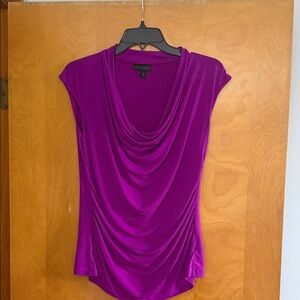 Worthington Draped Cowl Neck Sleeveless Top - Vibrant Purple